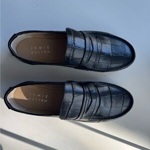 Jamie Haller Penny Loafer in Black Croc BRAND NEW